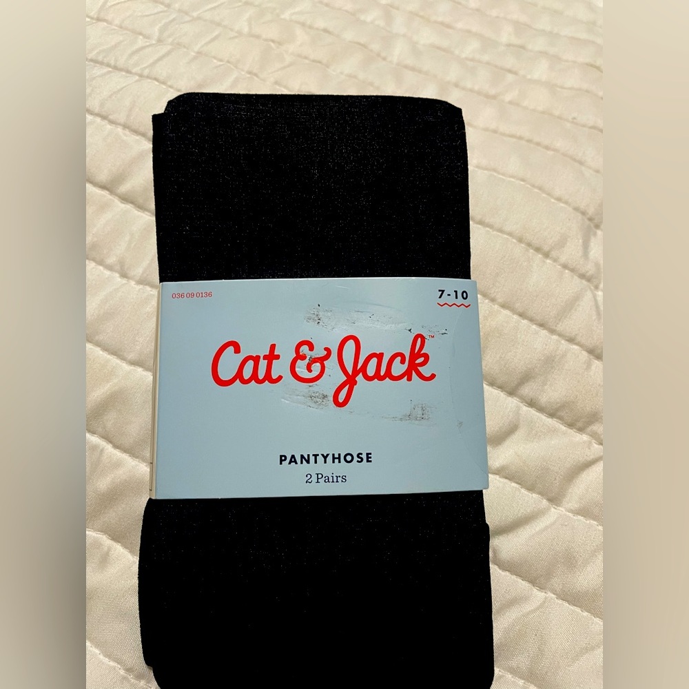 Girls black pantyhose -2 pair. Size 7/10 NEW in original package
